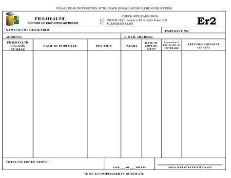 Philhealth Er Form Fill Out Printable Pdf Forms Online