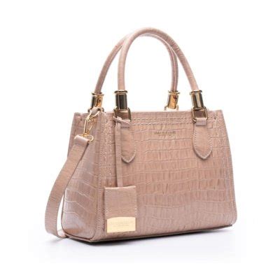 BOLSA EM COURO LEGÍTIMO TOTE MÉDIA CROCO NUDE Compre Agora Dafiti Brasil