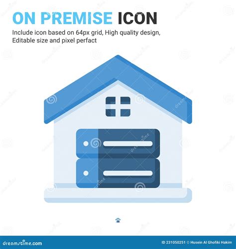 On Premise Icon Vector With Outline Style Isolated On White Background