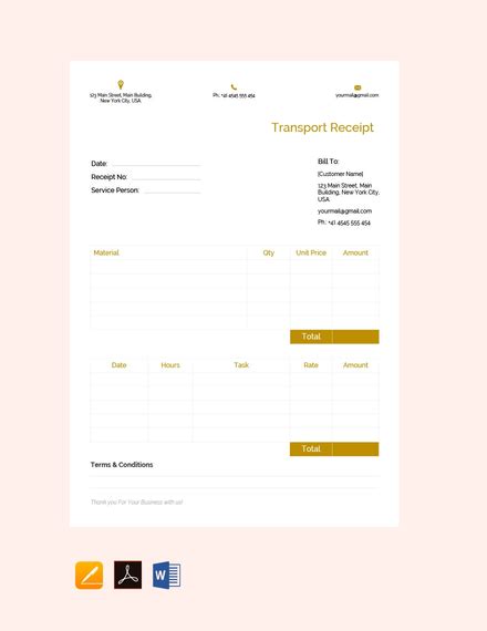 17 Transport Receipt Templates Free Word Pdf Format Download