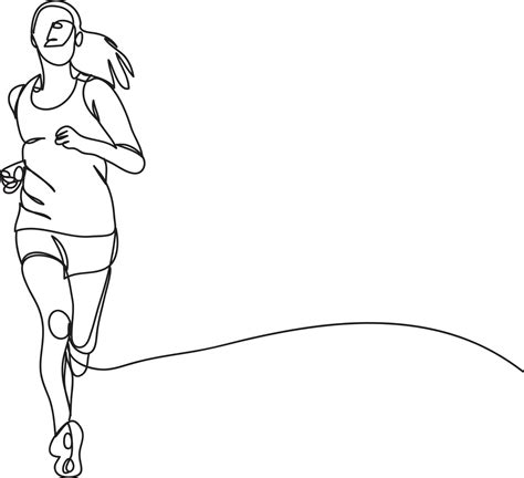 Running Line Drawing Vector Illustration Vector Art At Vecteezy