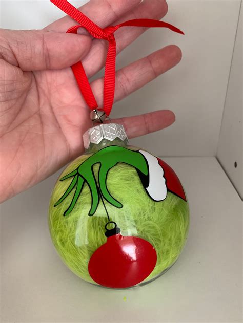 The Grinch Personalized Christmas Ornament With Name And Year Etsy