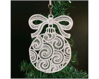 Fsl Mini Christmas Ornament Free Standing Lace Machine Embroidery