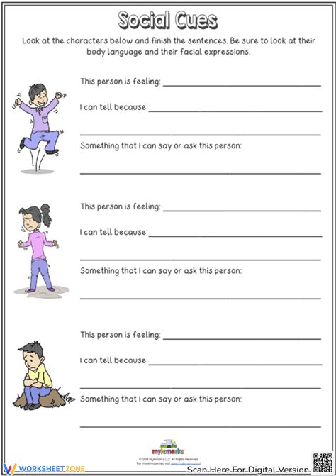 Social Cues Worksheet