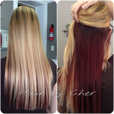 Brown Hair With Red And Blonde Underneath