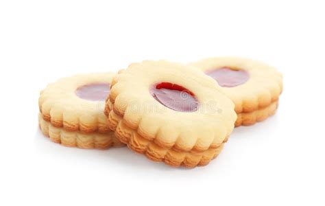 Biscuits Traditionnels De Linzer Avec La Confiture Douce Photo Stock