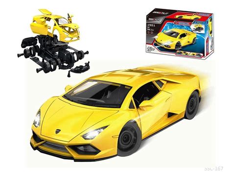 Машинка Собери сам. Гоночная машина, 58 деталей, цвет желтый, звуковые ...