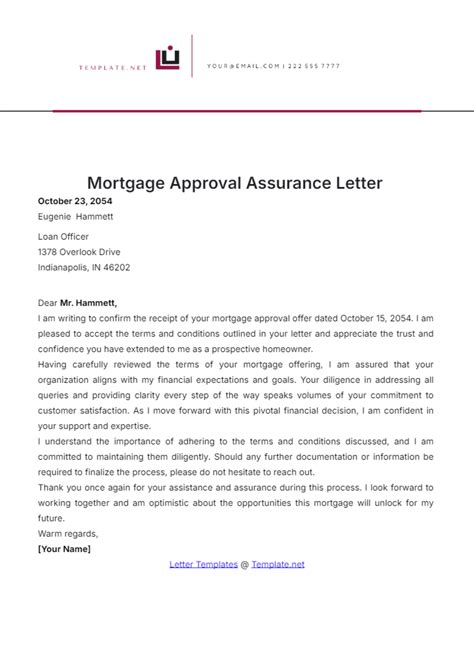assurance letter templates editable  printable