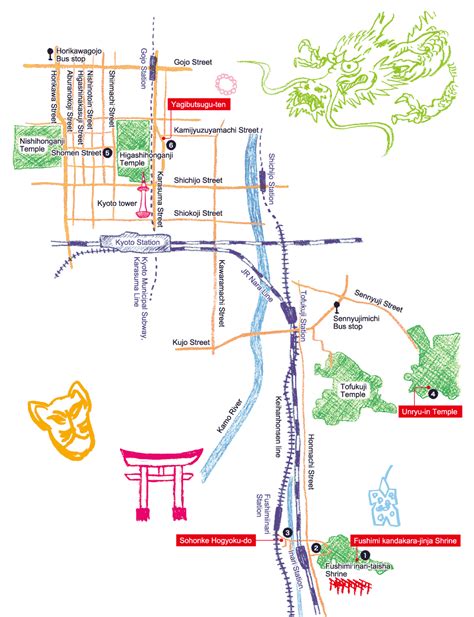 Fushimi Inari Taisha Shrine Map Fushimi Inari Walking Tour Kyoto