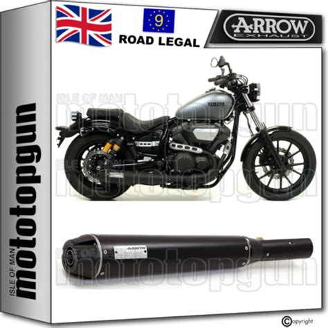 Arrow Exhaust Homologated Rebel Carby Steel Black Yamaha Xv R