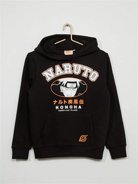 Sweat Naruto En Molleton Noir Kiabi