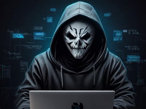 Premium Photo Hacker And Malware Concept Dangerous Hooded Hacker Man