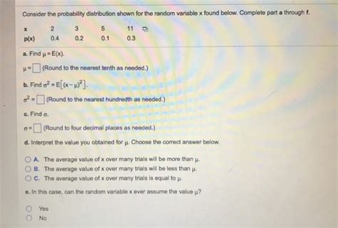 Solved Consider the probability distribution shown for the | Chegg.com 