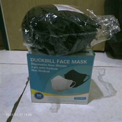 Jual READY Masker Duckbill Face Mask Garis Mirip Sensi Murah Hitam