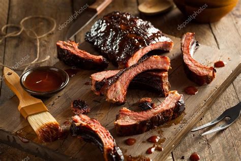 Homemade Smoked Barbecue Pork Ribs Stock Photo Bhofack2 75293693