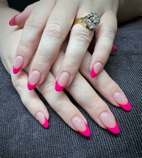 25 Hot Pink French Tip Nails Perfect For The This Season Nail Designs Daily