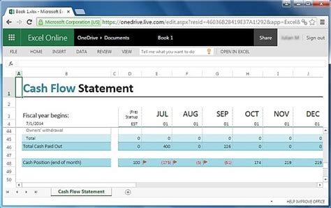 Microsoft Excel Cash Flow Statement Template Excel Templates 73920