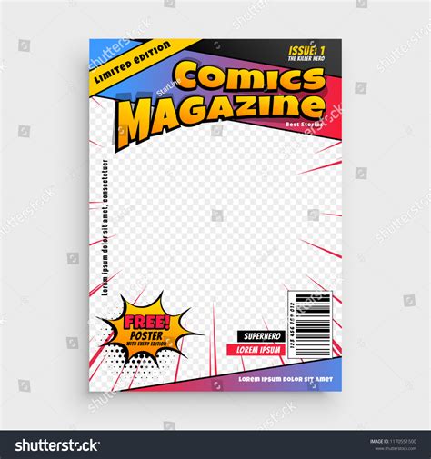 Comic Magazine Book Cover Template Royalty Free Stock Vector