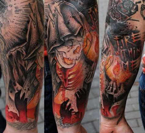 Flaming Fire Tattoos For Men Inspiration Guide