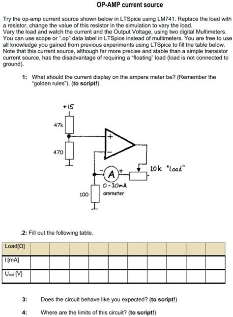 SOLVED OP Current Source Try The Op Current Source Shown Below