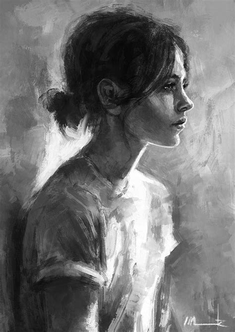 Portrait Painting Digital Painting Charcoal Art