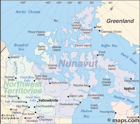 Nunavut Map Infoplease
