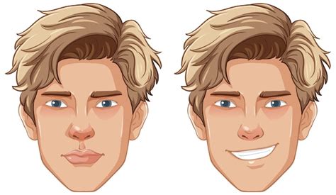 El Rostro De Un Hombre Guapo Sonriendo Vector Premium