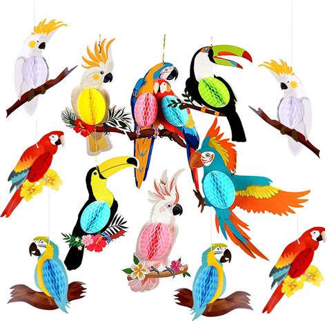 Amazon Pieces Parrot Honeycomb Hanging Decorations Vankcp