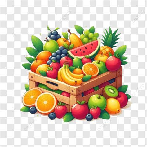 Una Canasta De Frutas Y Verduras Con Fondo Blanco PNG Dibujos Una