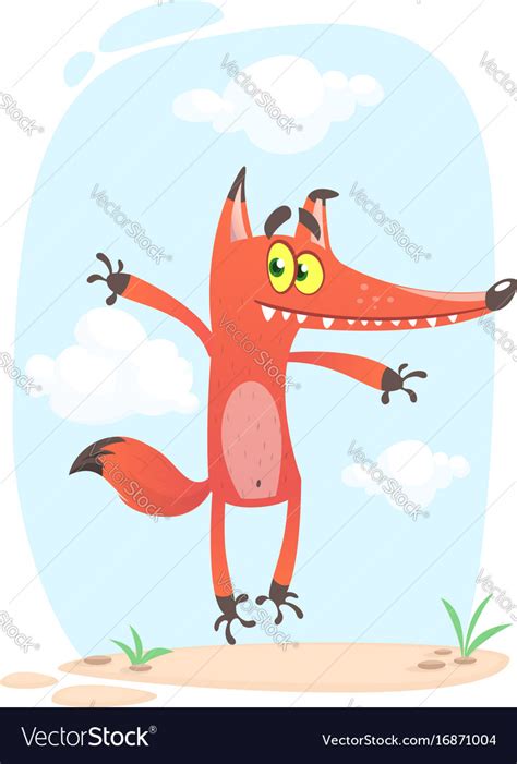 Cartoon Funny Fox Royalty Free Vector Image Vectorstock