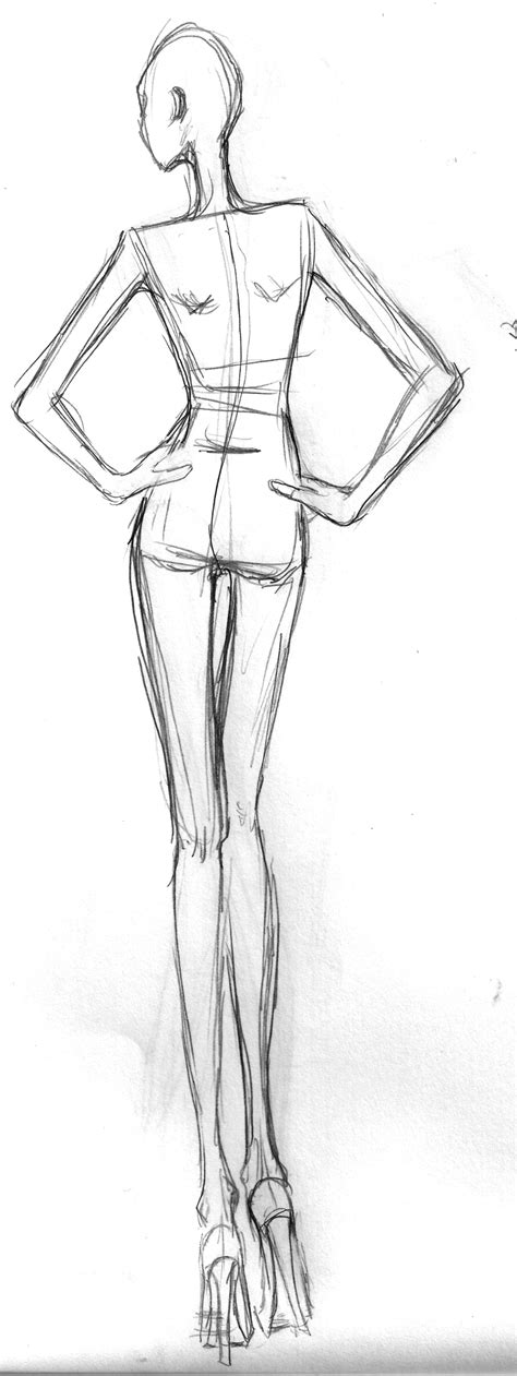 A Drawing Of A Woman In High Heels And Tights With Her Hands On Her Hips