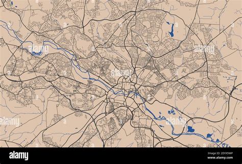 Detailed map of Leeds city administrative area. Royalty free vector ...