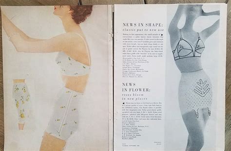 1954 Womens Playtex Van Raalte Bra Girdle Yellow Roses 2 Pg Vintage