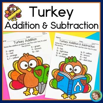 Thanksgiving Math Turkey Addition And Subtraction Within 20 NO PREP