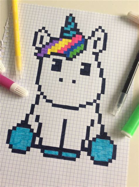 Dessin Pixel Art Licorne Facile Les Dessins Et Coloriage