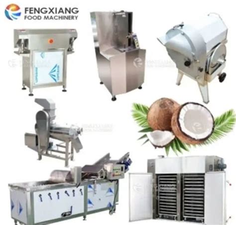 Industrial Coconut Shelling Peeling Cutting Washing Drying Machine At