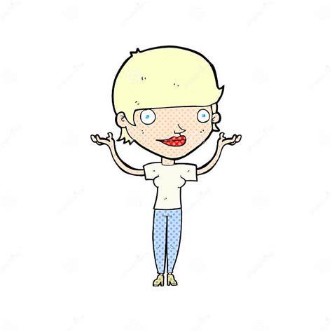 Comic Cartoon Woman Holding Arms In Air Stock Illustration Illustration Of Book Woman 52924455