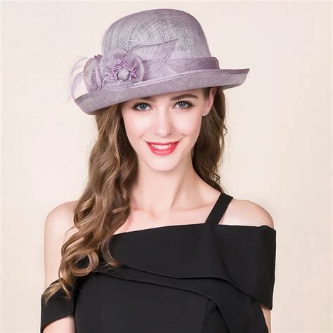 Sinamay Hat Lady Church Headwear Banquet Fascinator Hat Women Top Grade Sinamay Fedora Hats For