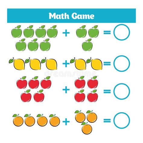 Jogo Educacional Da Matemática Para Crianças Aprendendo a Folha Da