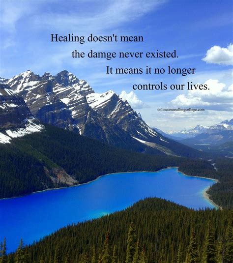 Healing Doesn T Mean The Damage Never Existed It Means It No Longer Controls Our Lives Self