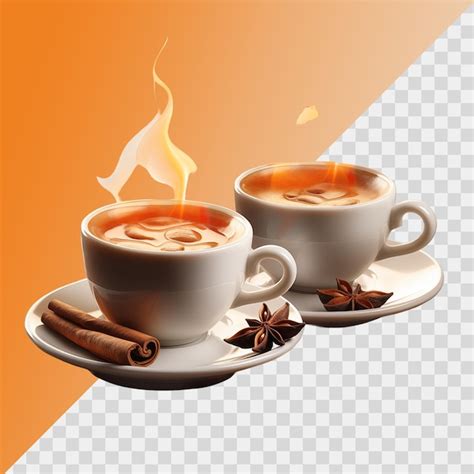 Premium Psd Cups Of Cappuccino Coffee Composition On Isloated