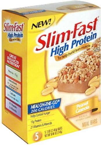 Slimfast Peanut Granola Meal Bars Ea Nutrition Information Innit