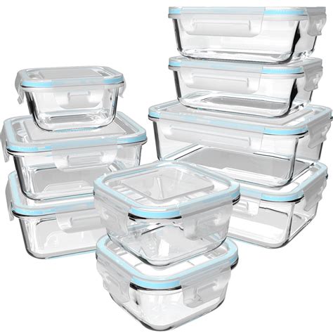 S Salient 18 Piece Glass Food Storage Containers With Lids Glass Meal