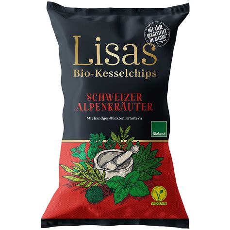 Lisas Bio Kesselchips Schweizer Alpenkräuter 125g MHD 28 11 2022