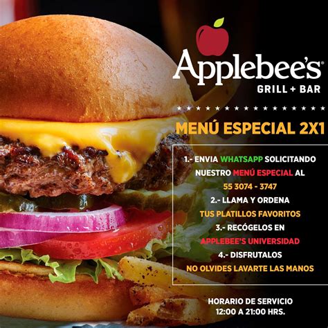 Promoción Applebees A Domicilio 2x1 En Platillos Seleccionados Para Llevar