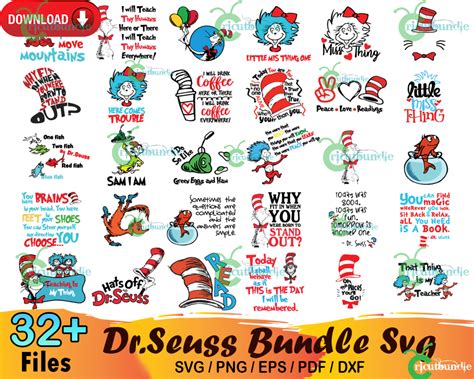 1100 Dr Seuss Svg Bundle Free Svg Files For Cricut