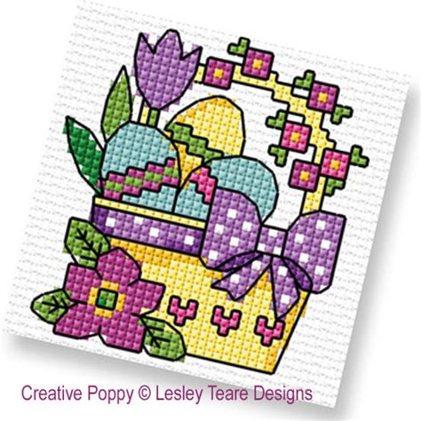 Lesley Teare Designs Easter Basket Motifs Cross Stitch Pattern