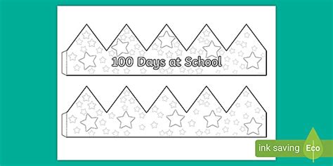 Starry 100 Days Crown (teacher made) - Twinkl