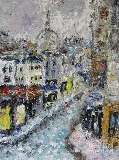 Paris Cityscape Impasto Oil Painting Painting By Indrani Ghosh Fine