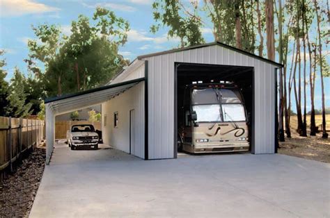 33 X 40 X 16 8 Vertical Roof RV Garage With Lean To American Steel